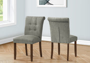 Dining Chair - 2pcs / 38"H Upholstered Grey Fabric-Dining Chair-DECOROLALA