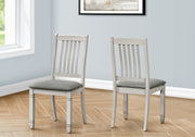Dining Chair - 2pcs / 38"H Upholstered Grey Fabric-Dining Chair-DECOROLALA