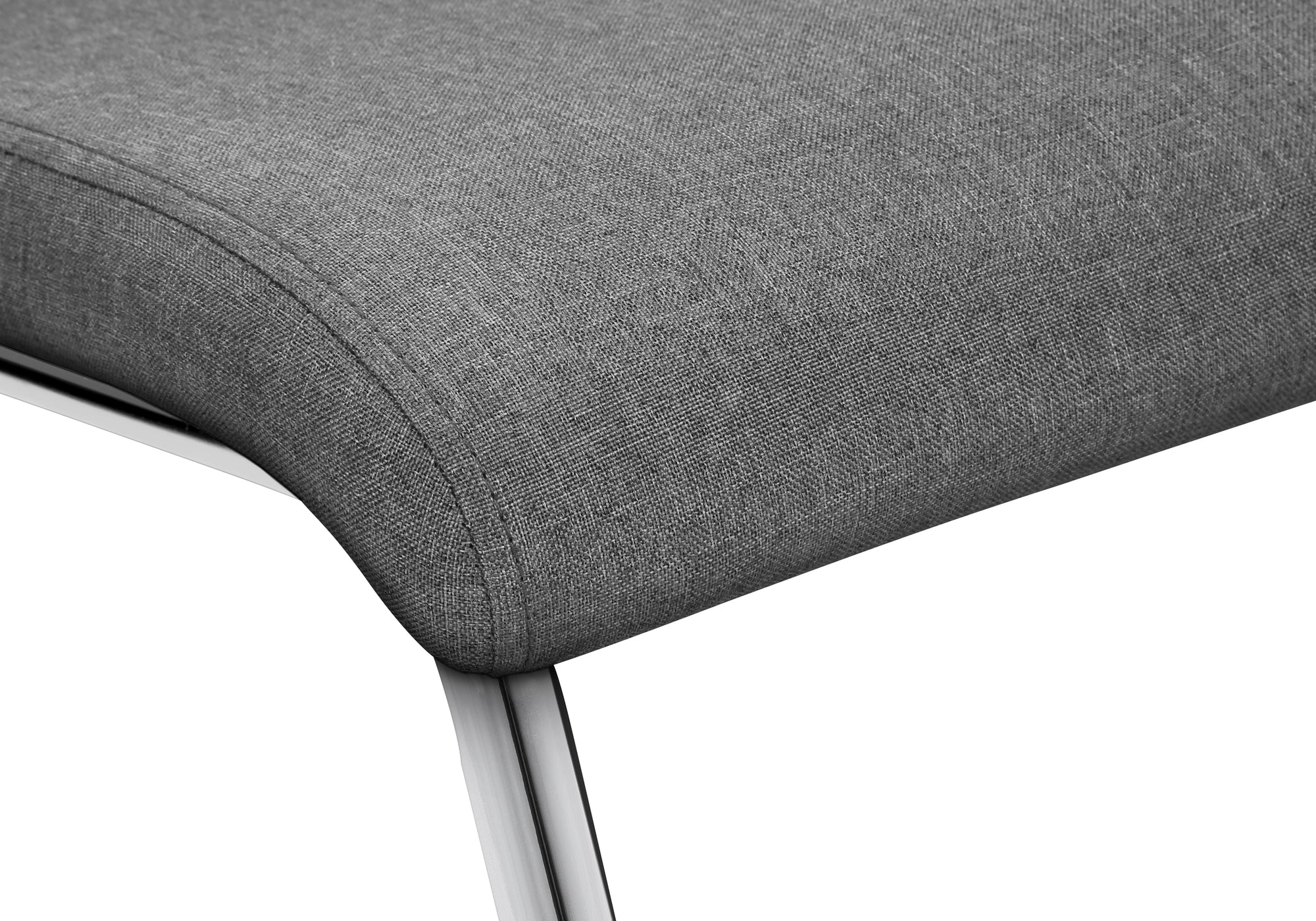 Dining Chair - 2pcs / 39"H / Grey Fabric / Chrome-Dining Chair-DECOROLALA
