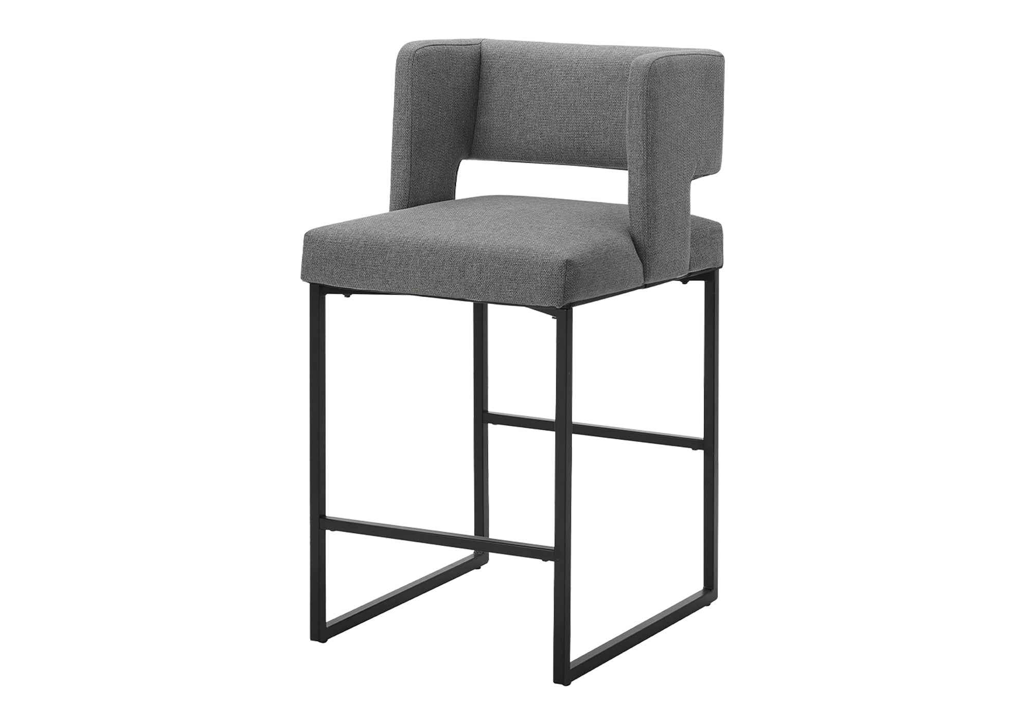 Dining Chair Set 2 Counter Height Grey Fabric-DECOROLALA