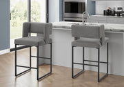Dining Chair Set 2 Counter Height Grey Fabric-DECOROLALA