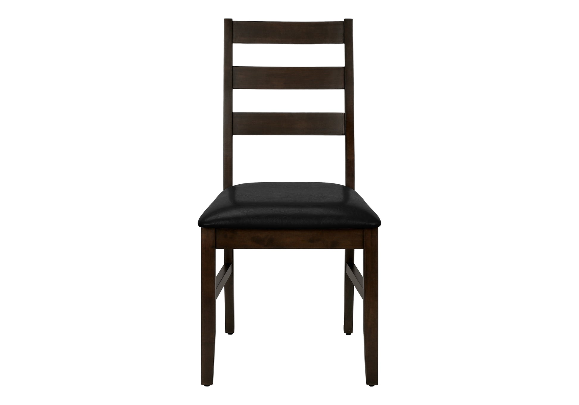 Dining Chair Set 2-Piece 37"H Black PU Espresso Legs-Dining Chair-DECOROLALA