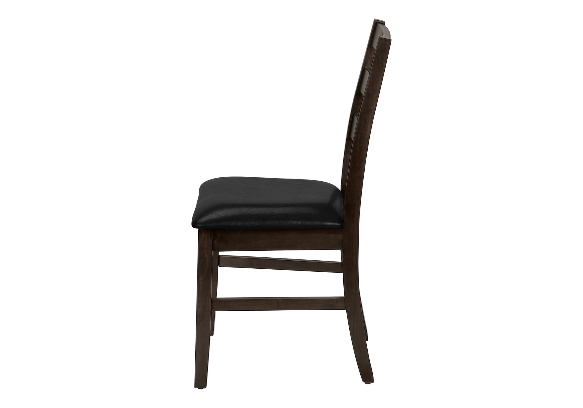 Dining Chair Set 2-Piece 37"H Black PU Espresso Legs-Dining Chair-DECOROLALA