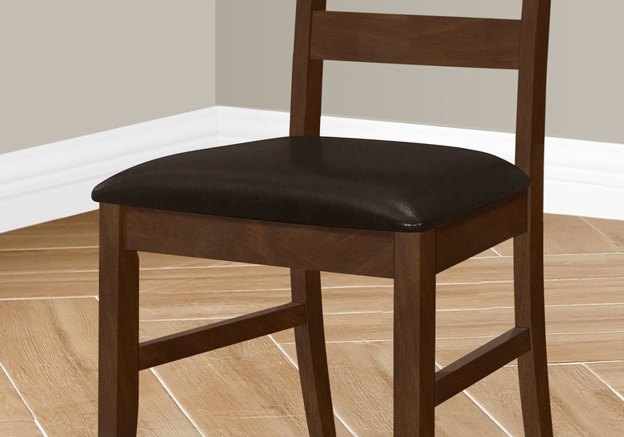 Dining Chair Set 2-Piece 37"H Brown Wood Slat Back-Dining Chair-DECOROLALA