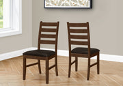 Dining Chair Set 2-Piece 37"H Brown Wood Slat Back-Dining Chair-DECOROLALA