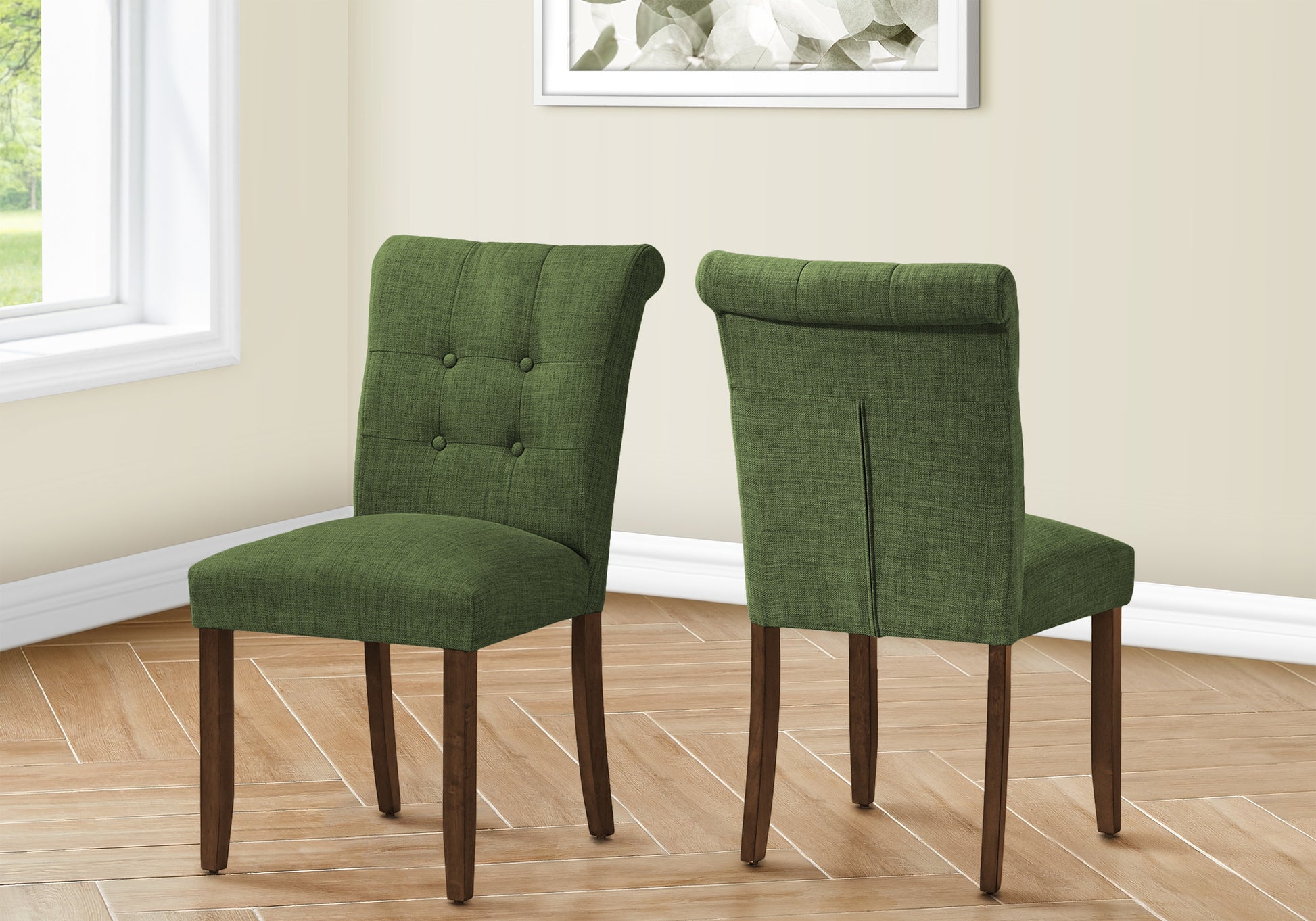Dining Chair Set 2-Piece 38"H Upholstered Grey-Dining Chair-DECOROLALA
