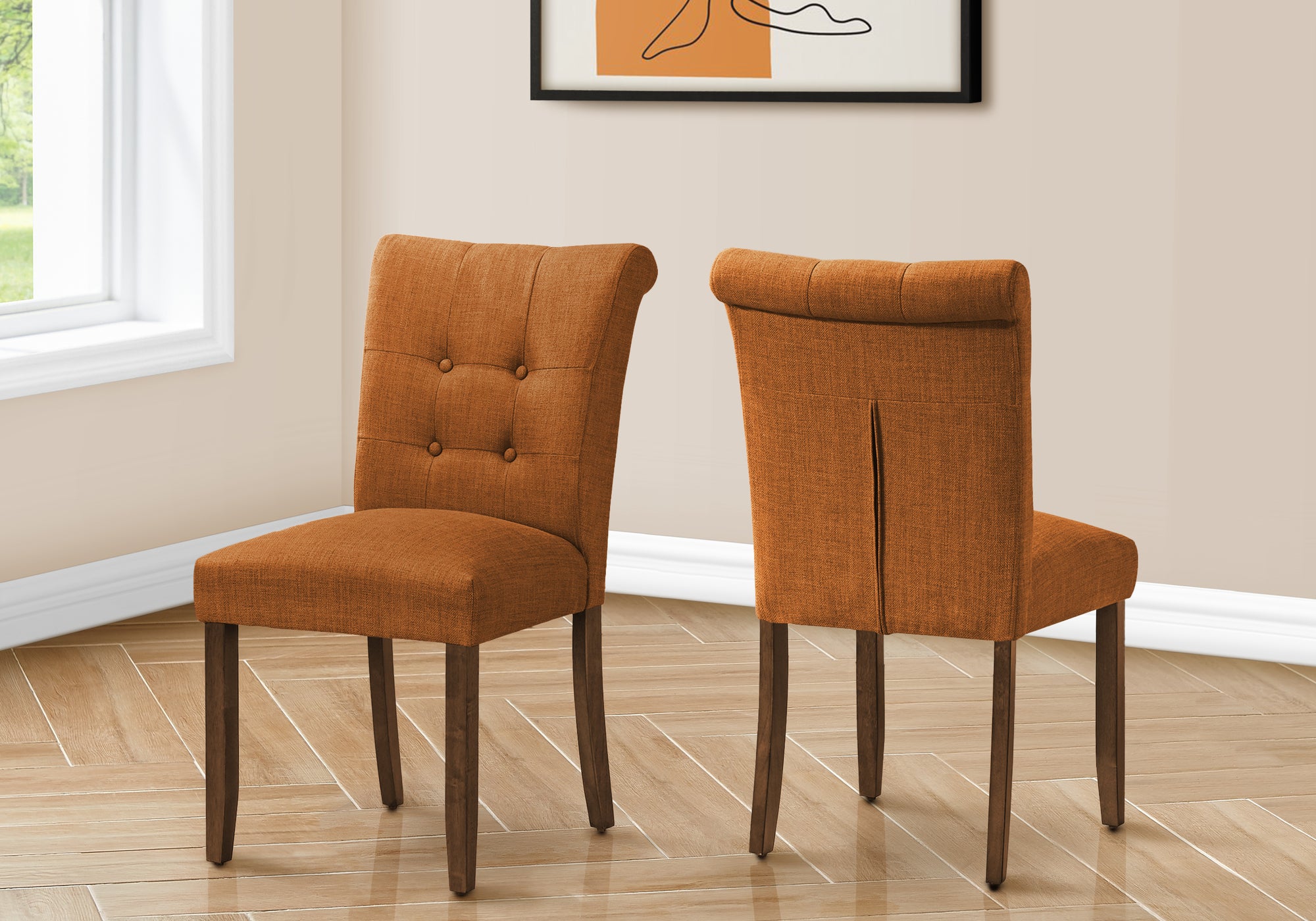Dining Chair Set 2-Piece 38"H Upholstered Grey-Dining Chair-DECOROLALA