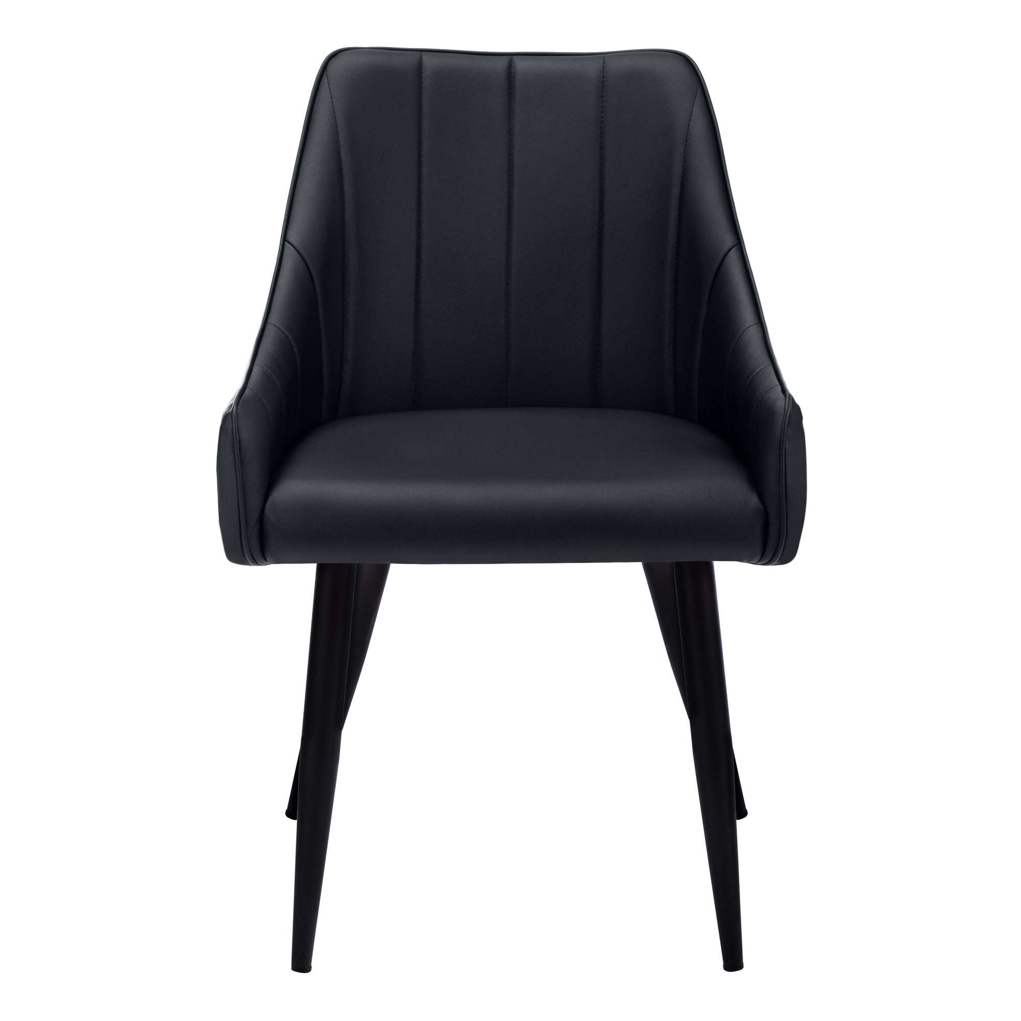 Dining Chair Set 2-Piece Black Leather-Look 33"H-Dining Chair-DECOROLALA