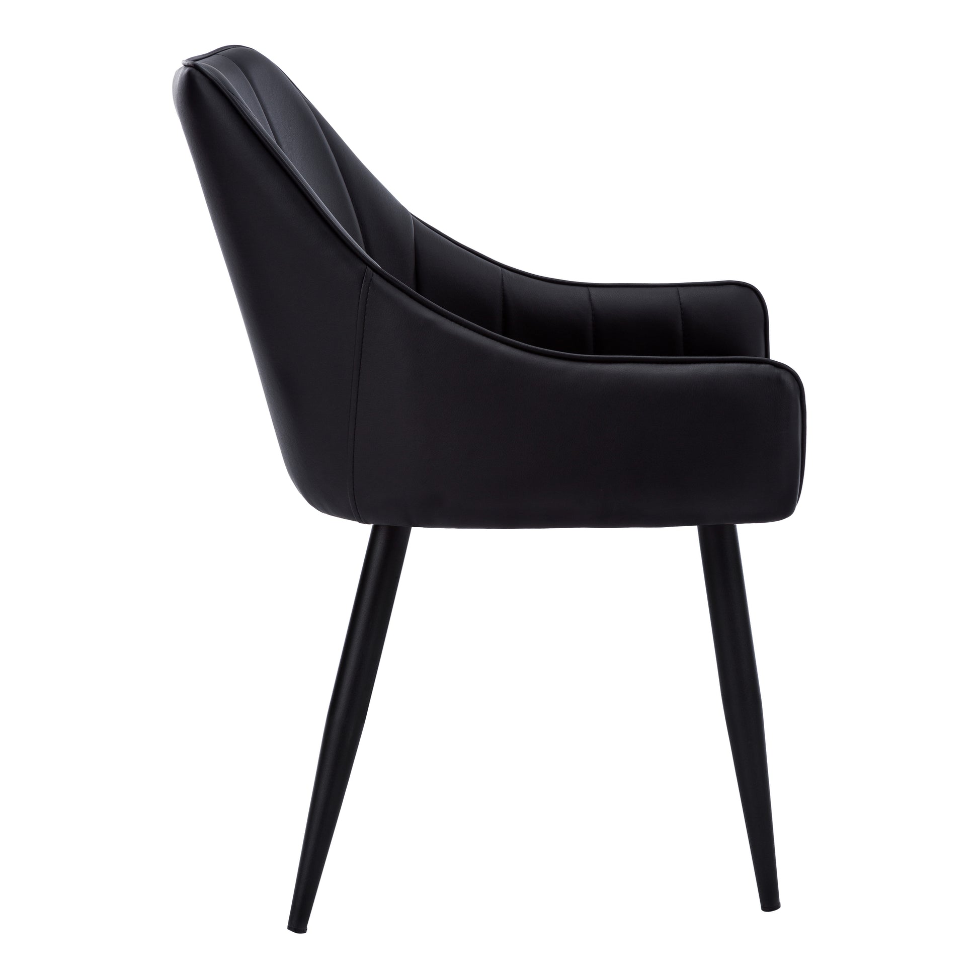 Dining Chair Set 2-Piece Black Leather-Look 33"H-Dining Chair-DECOROLALA