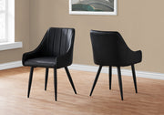 Dining Chair Set 2-Piece Black Leather-Look 33"H-Dining Chair-DECOROLALA