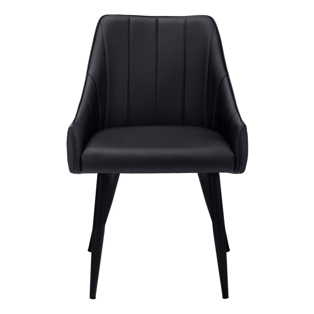 Dining Chair Set 2-Piece Black Leather-Look 33"H-Dining Chairs-DECOROLALA