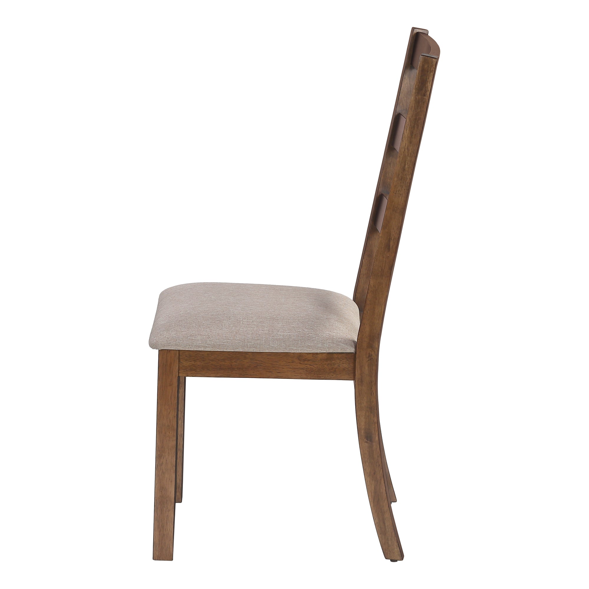 Dining Chair Set 2-Piece Walnut Beige Fabric 40"H-Dining Chair-DECOROLALA