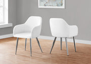 Dining Chair Set 2-Piece with Armrests White-Dining Chair-DECOROLALA