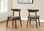 Dining Chair Set 2pc 32"H Walnut Beige-Dining Chair-DECOROLALA