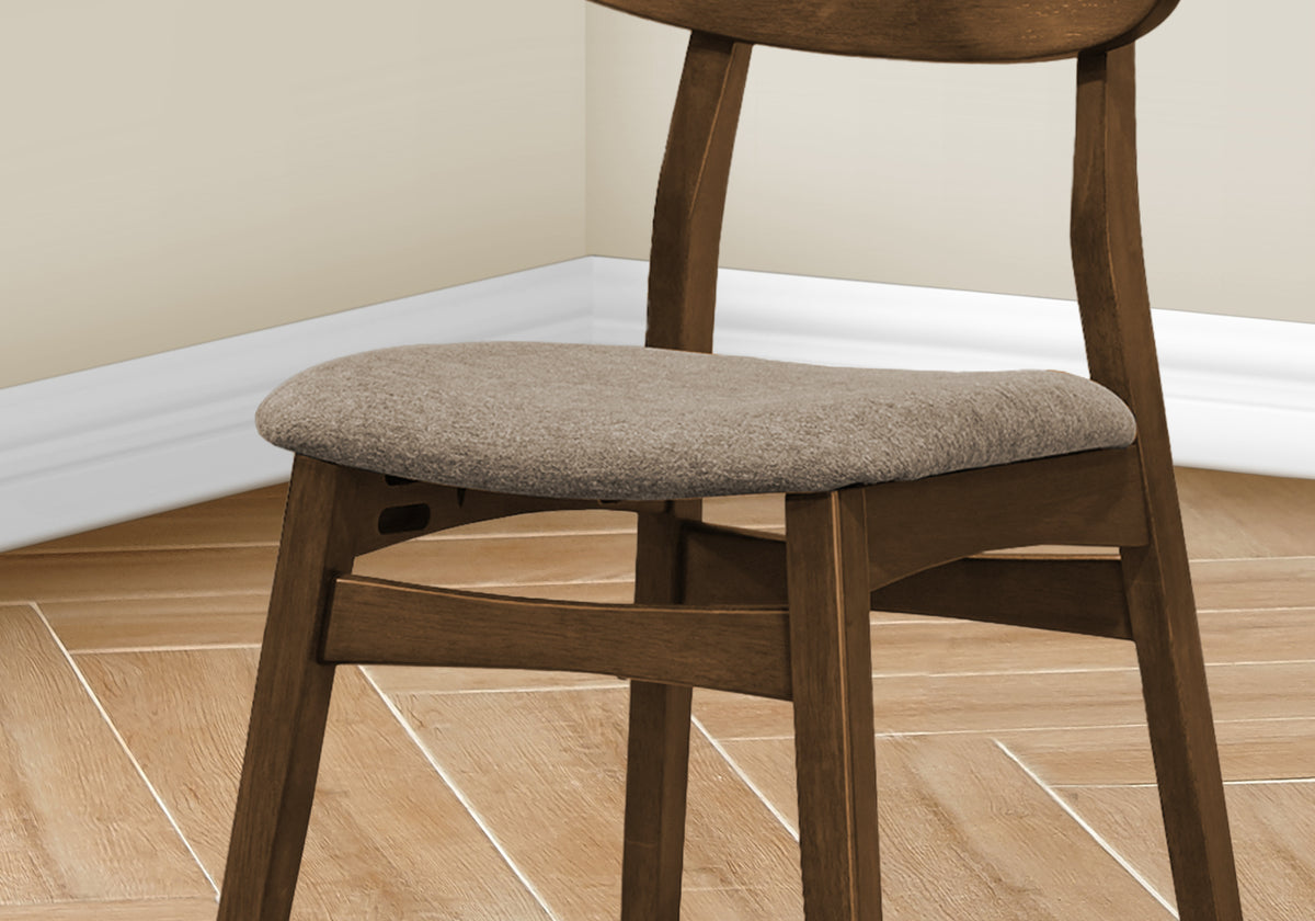 Dining Chair Set 2pc 32"H Walnut Beige-Dining Chairs-DECOROLALA