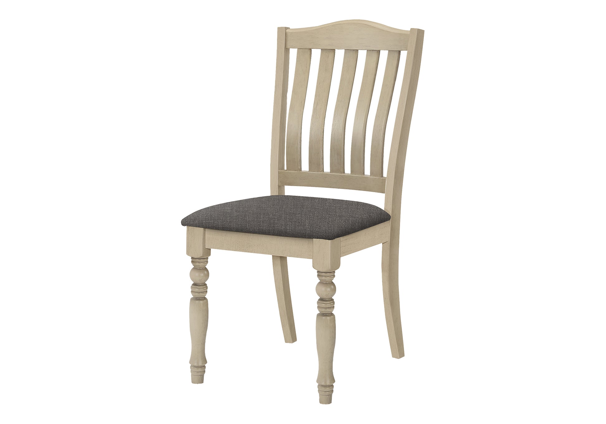 Dining Chair Set 2pc 39"H Antique Grey Fabric-Dining Chair-DECOROLALA