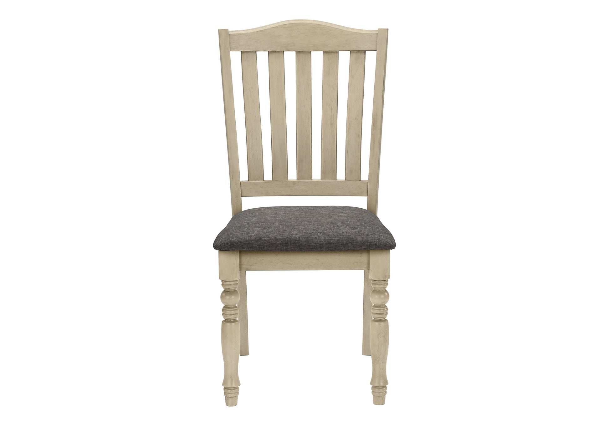 Dining Chair Set 2pc 39"H Antique Grey Fabric-Dining Chair-DECOROLALA