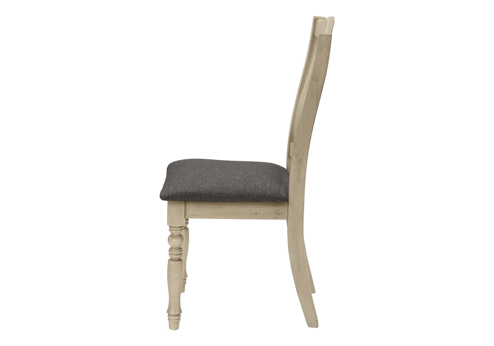 Dining Chair Set 2pc 39"H Antique Grey Fabric-Dining Chair-DECOROLALA