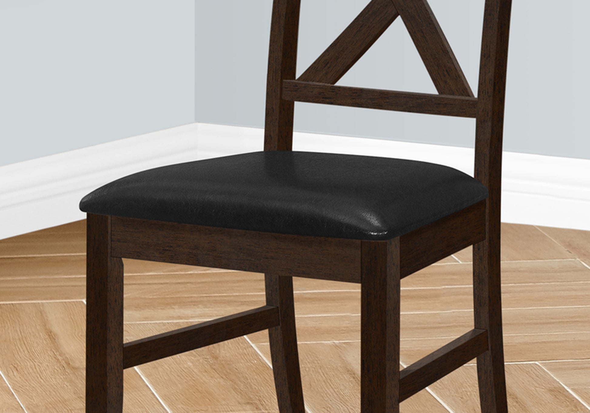 Dining Chair Set 2pc Cross-Back 37"H Black-Dining Chair-DECOROLALA