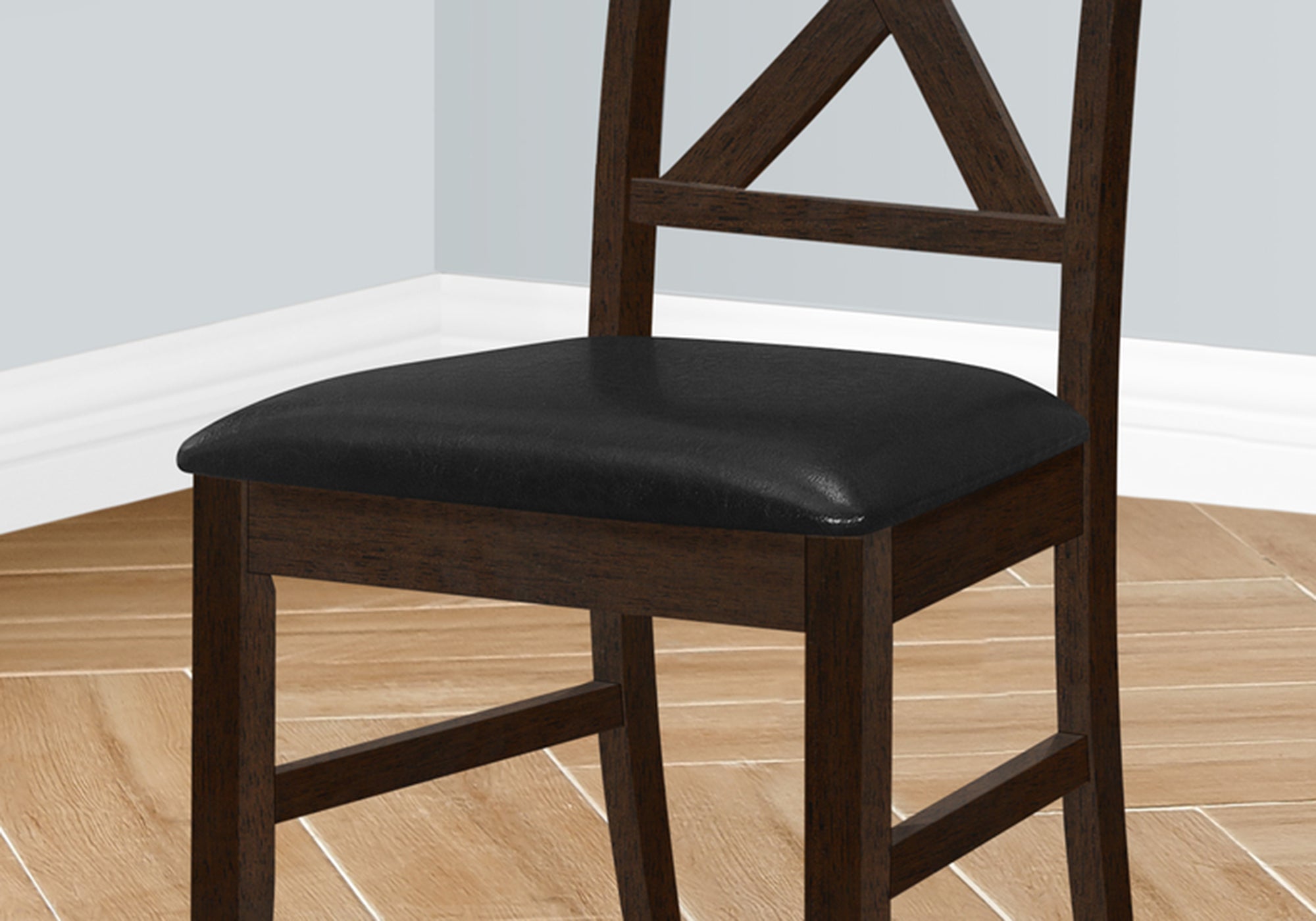 Dining Chair Set 2pc Cross-Back 37"H Black-Dining Chair-DECOROLALA