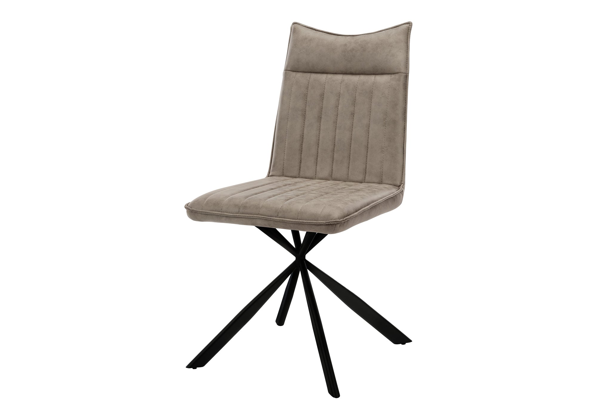 Dining Chair Set 2pcs 36"H Black Leather Chrome-Dining Chair-DECOROLALA