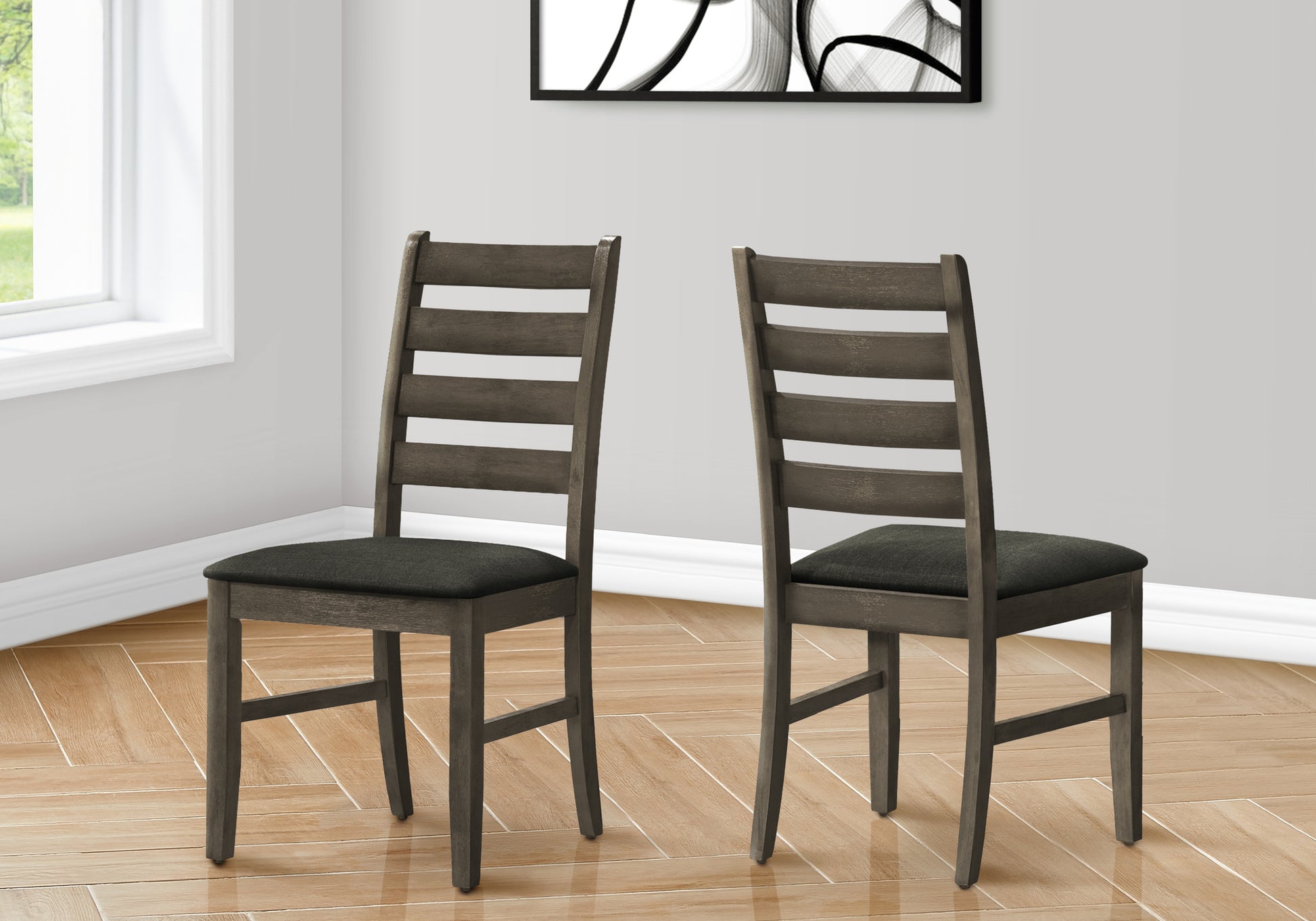 Dining Chair Set 2pcs 38"H Beige Upholstered-Dining Chair-DECOROLALA