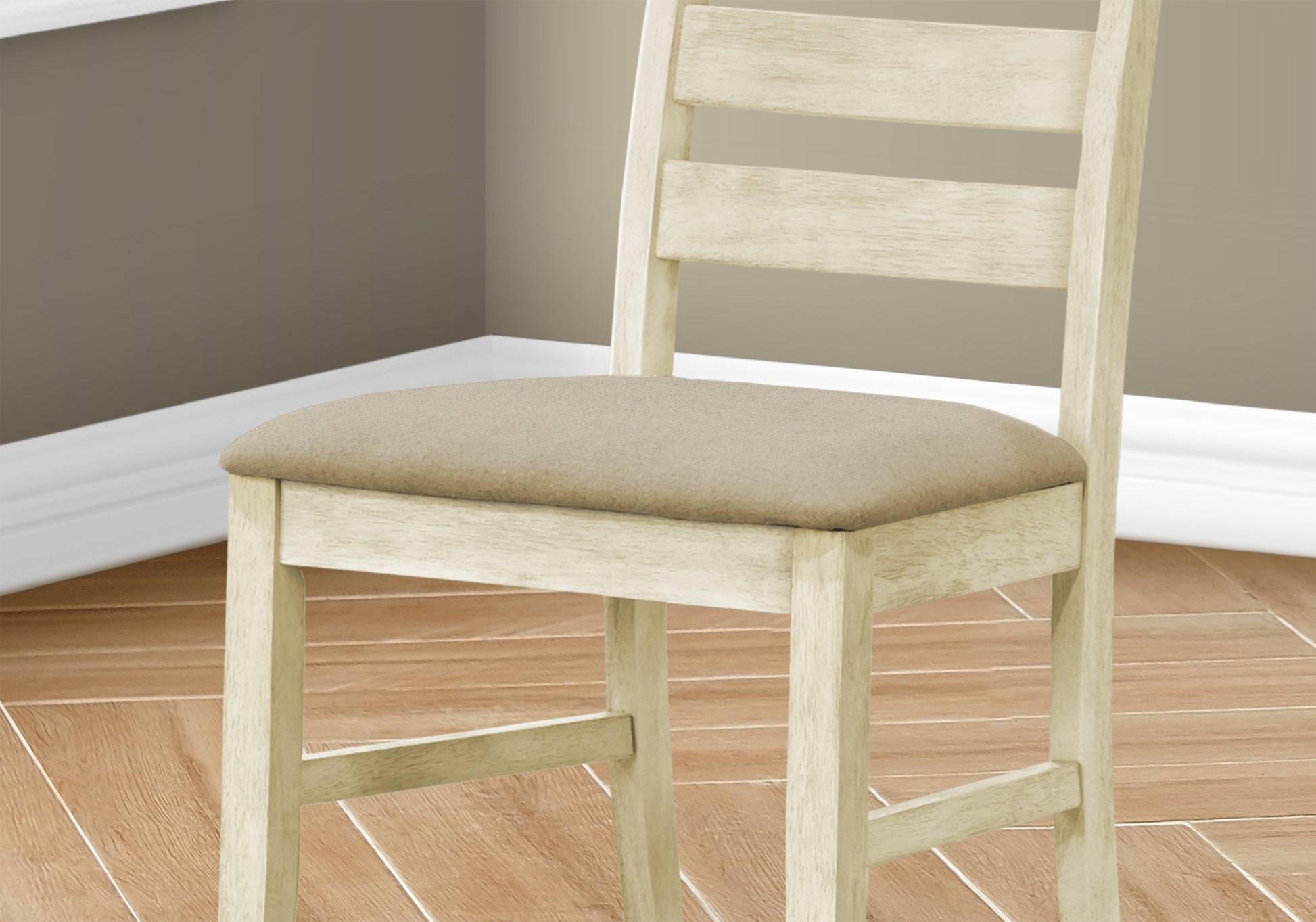 Dining Chair Set 2pcs 38"H Beige Upholstered-Dining Chair-DECOROLALA