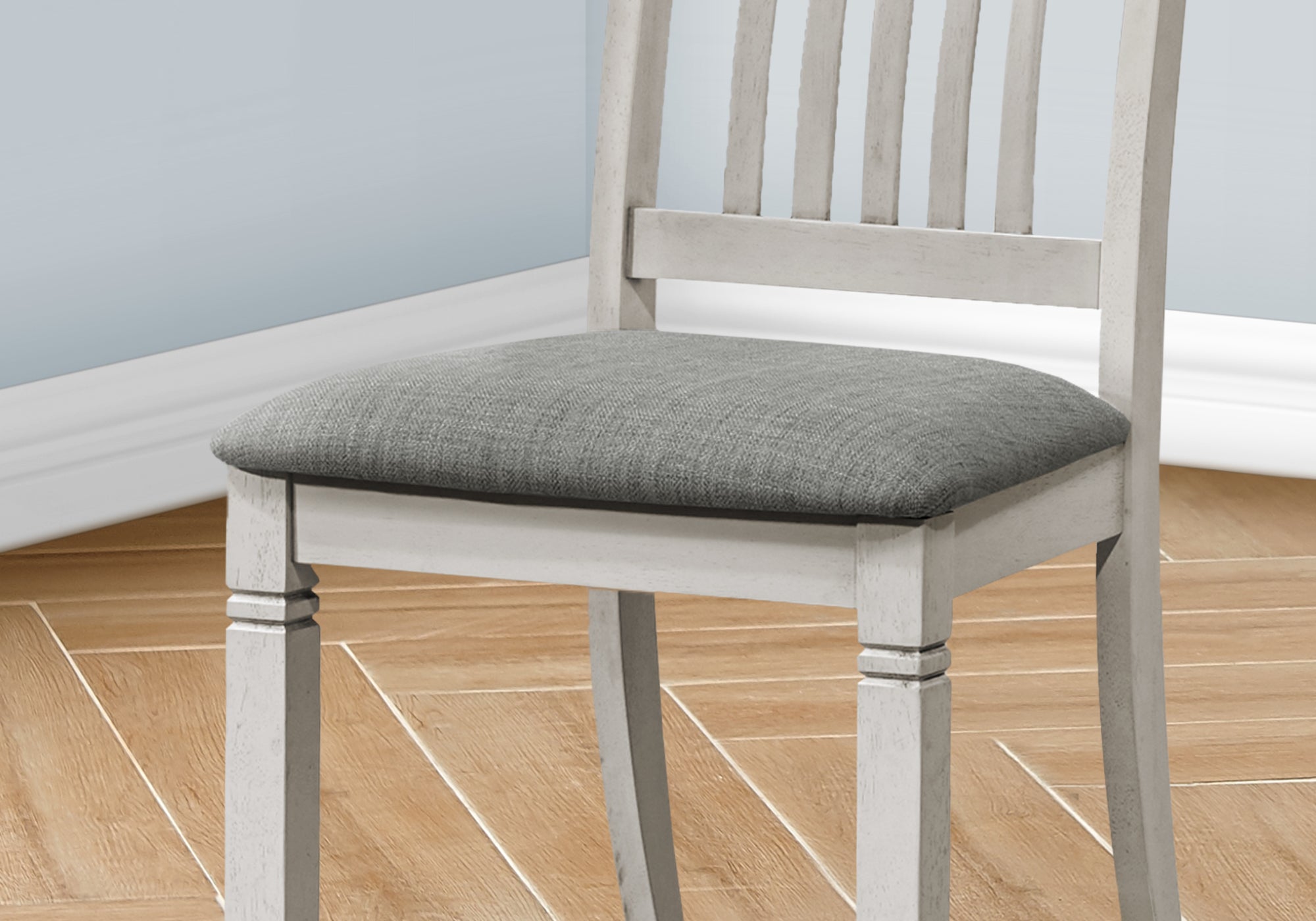 Dining Chair Set 2pcs Grey Fabric 38"H-Dining Chair-DECOROLALA