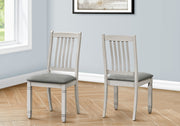 Dining Chair Set 2pcs Grey Fabric 38"H-Dining Chair-DECOROLALA