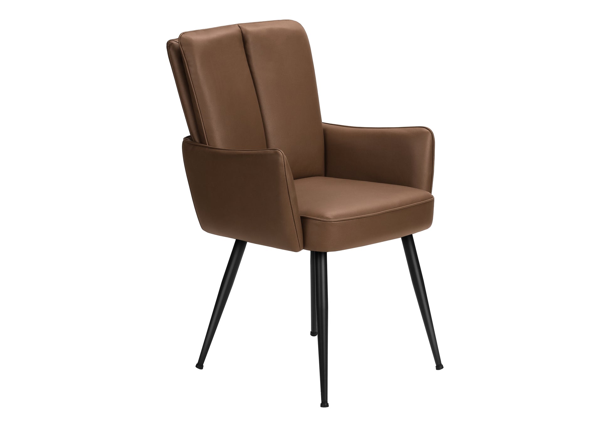 Dining Chair Set of 2 - 36" Brown Leather Modern-DECOROLALA