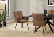 Dining Chair Set of 2 - 36" Brown Leather Modern-DECOROLALA