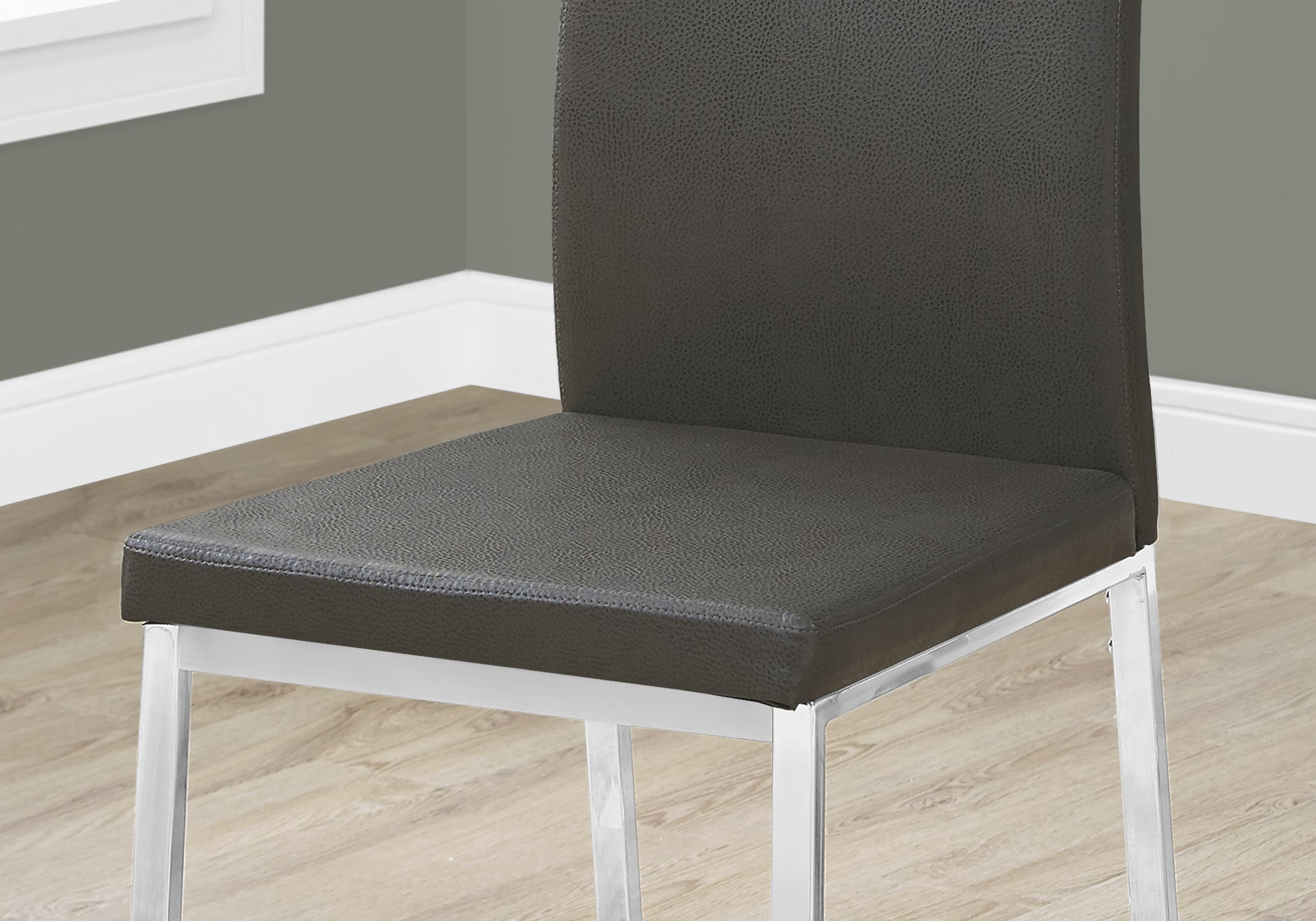 Dining Chair Set of 2, 38"H, Black Leather-Look-Dining Chair-DECOROLALA