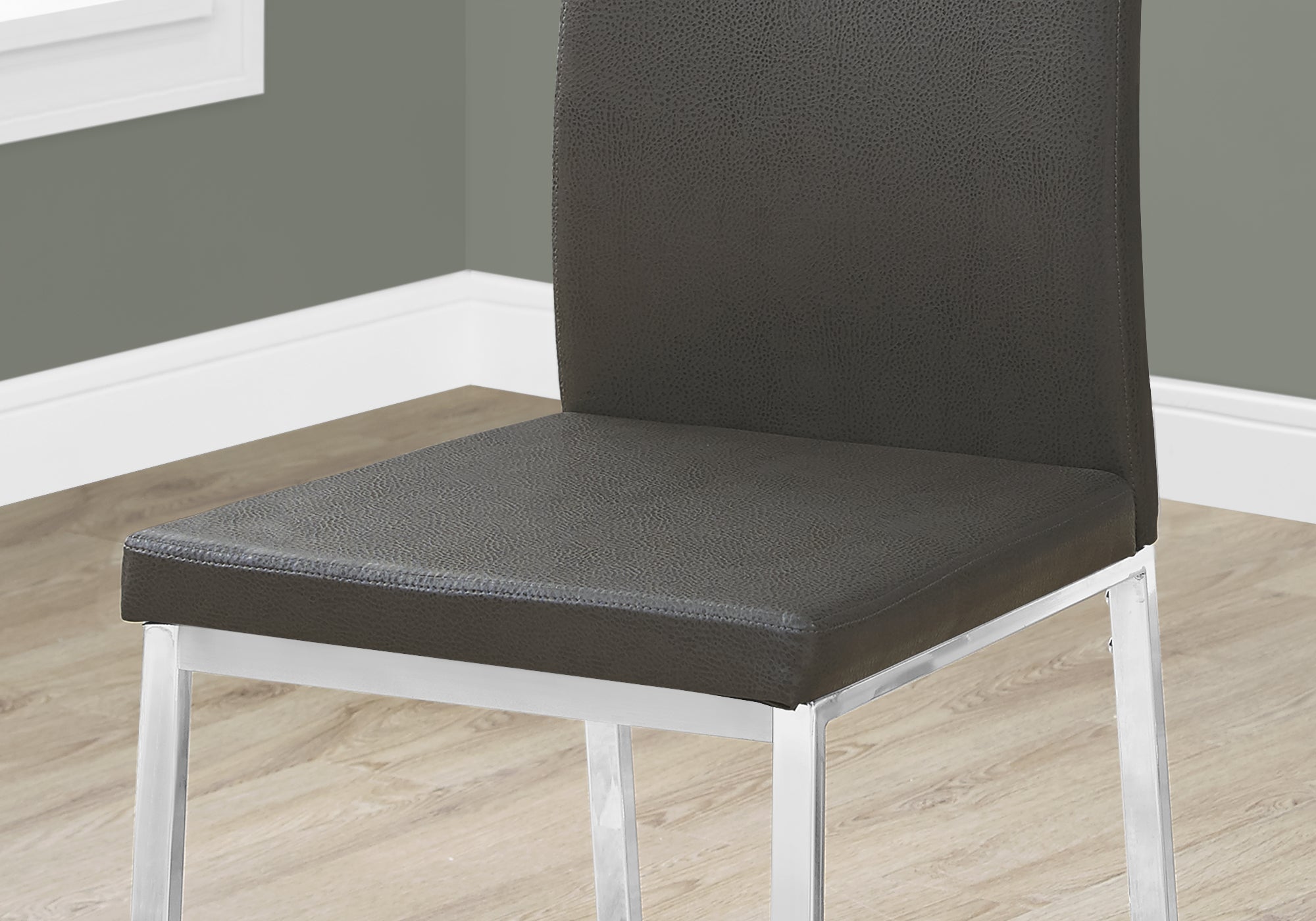 Dining Chair Set of 2, 38"H, Black Leather-Look-Dining Chair-DECOROLALA