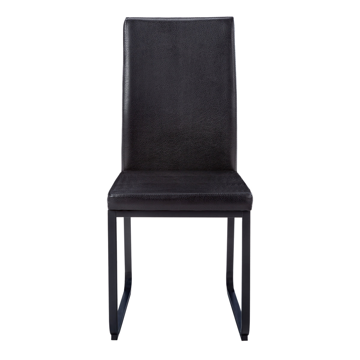 Dining Chair Set of 2, 38"H, Black Leather-Look-Dining Chairs-DECOROLALA