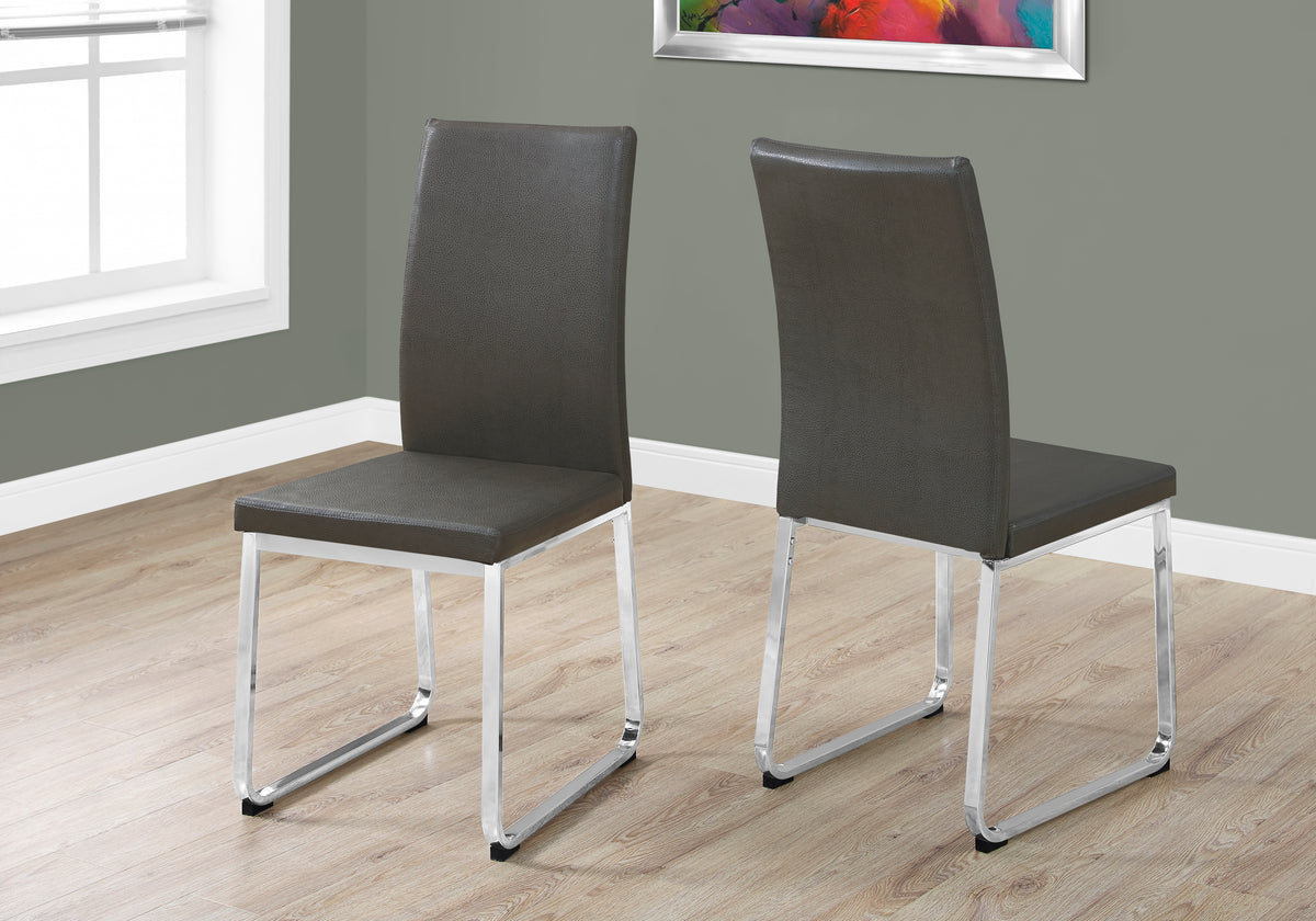 Dining Chair Set of 2, 38"H, Black Leather-Look-Dining Chairs-DECOROLALA