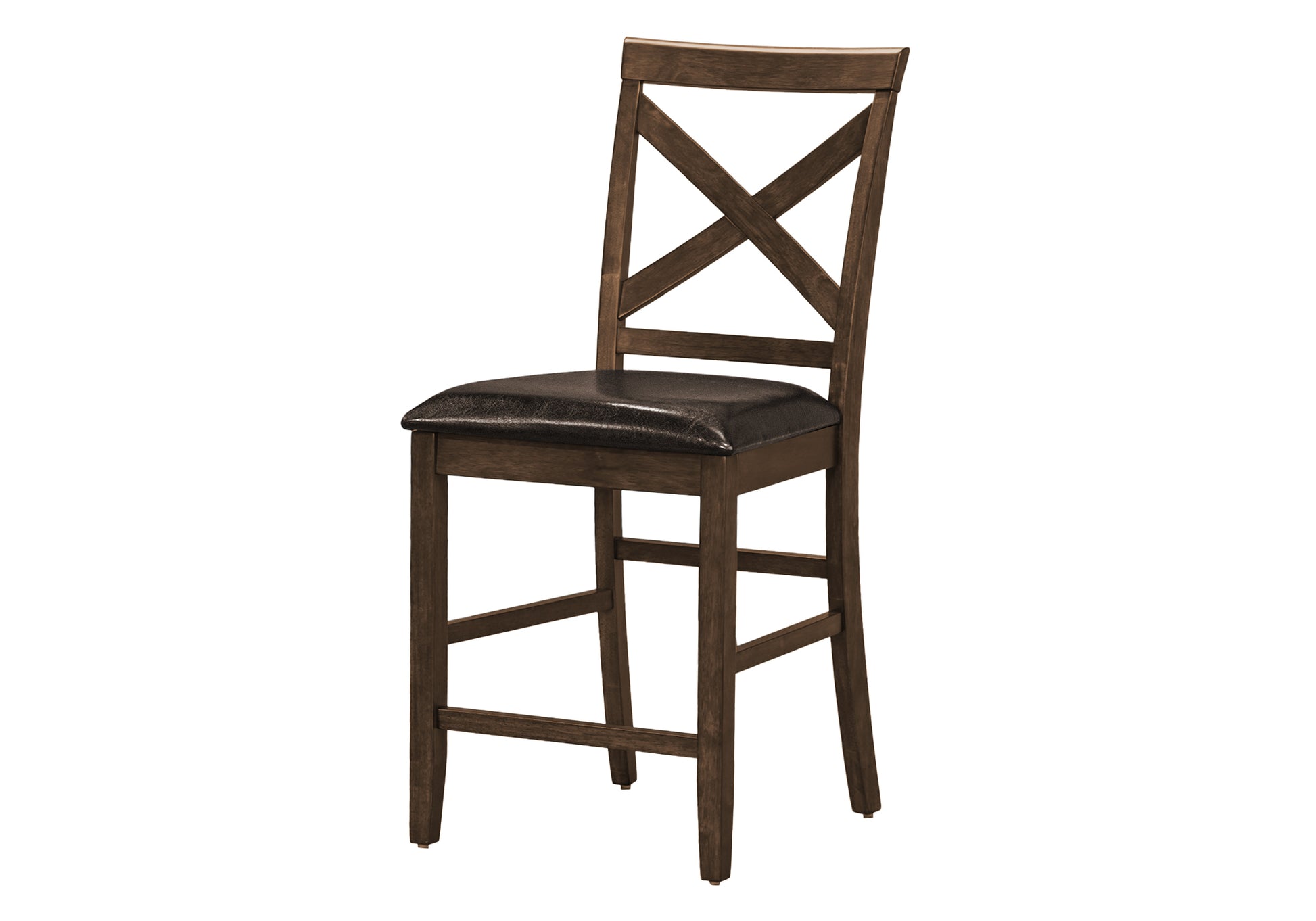 Dining Chair Set of 2 Counter Height Dark Walnut 42"H-Dining Chair-DECOROLALA