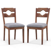Dining Chair Set of 2 Fabric Upholstered Kitchen Chairs with Padded Seat and High Back-Gray-Dining Chairs-DECOROLALA