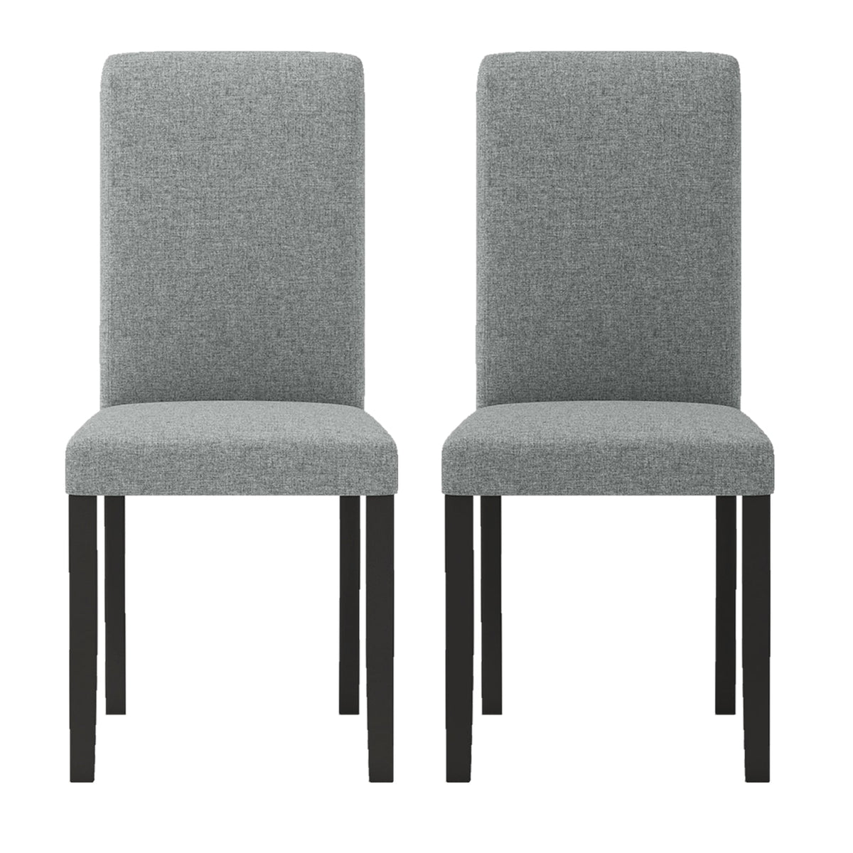 Dining Chair Set of 2 Mid-Century Modern Chairs with Rubber Wood Legs-Gray-Dining Chairs-DECOROLALA