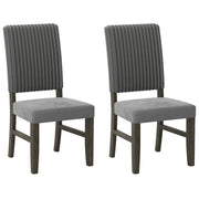 Dining Chair Set of 2 Mid-Century Modern Velvet Fabric Upholstered Chairs-Grey-Dining Chairs-DECOROLALA