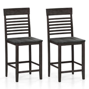 Dining Chair Set of 2 with Footrests and Solid Wood Frame-Gray-Dining Chairs-DECOROLALA