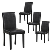 Dining Chair Set of 4 Upholstered Kitchen Dinette Chairs with Wood Frame-Black-Dining Chairs-DECOROLALA