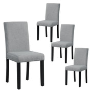Dining Chair Set of 4 Upholstered Kitchen Dinette Chairs with Wood Frame-Gray-Dining Chairs-DECOROLALA