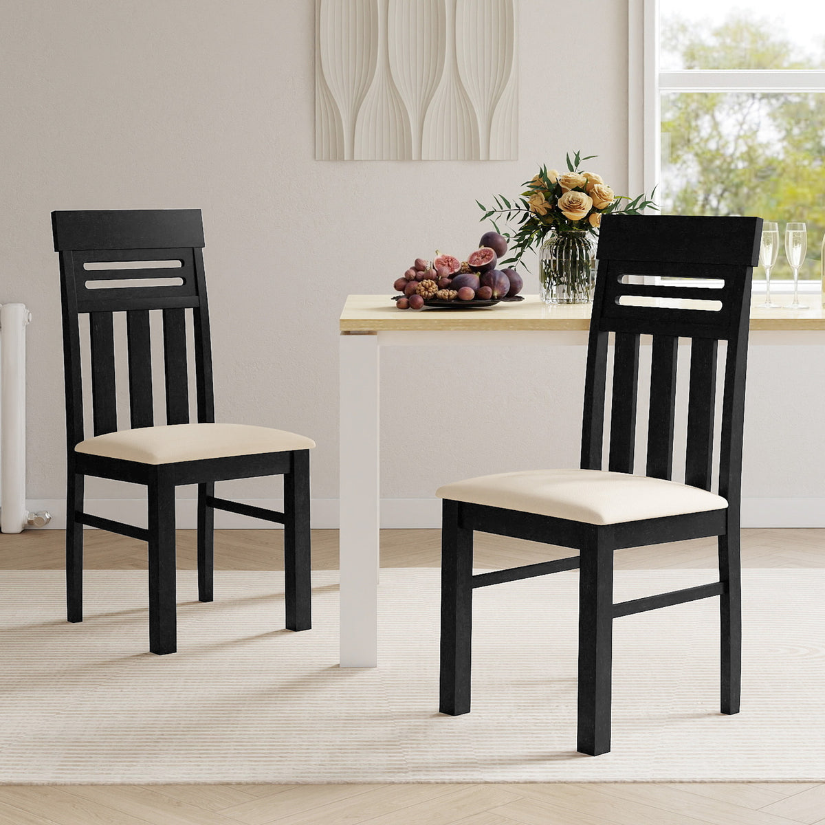 Dining Chairs High Back Dining Room Chairs Set of 2-Black-Dining Chairs-DECOROLALA