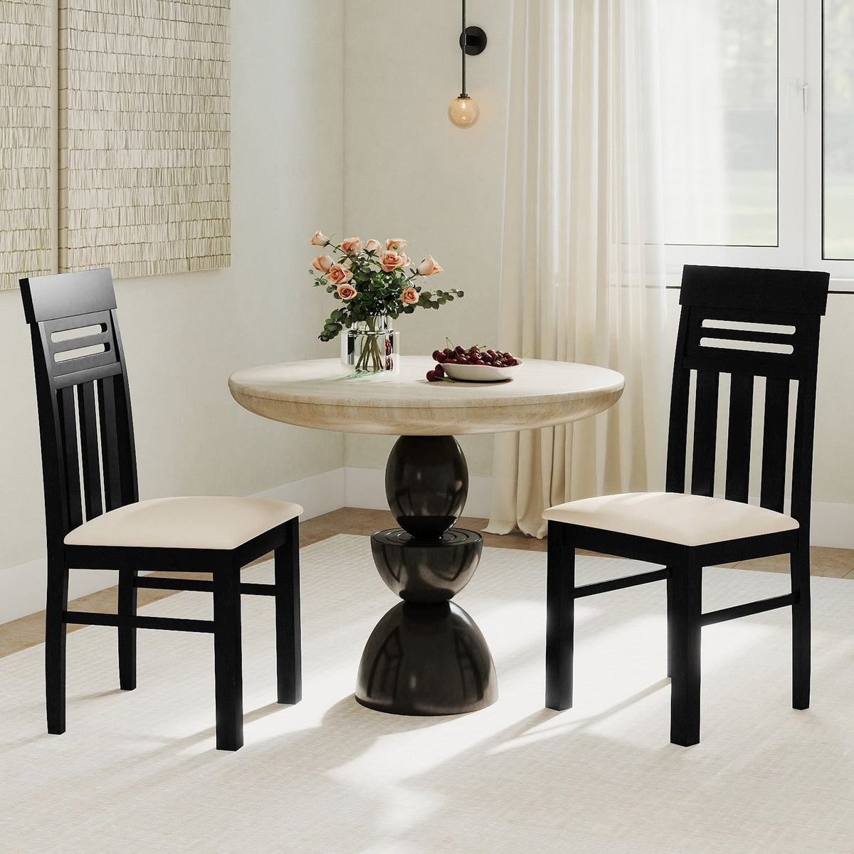 Dining Chairs High Back Dining Room Chairs Set of 2-Black-Dining Chairs-DECOROLALA