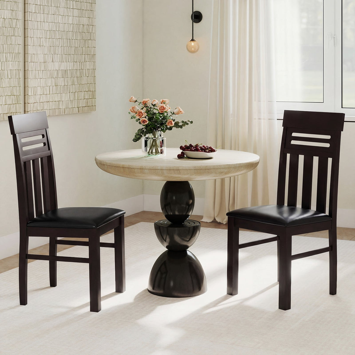 Dining Chairs High Back Dining Room Chairs Set of 2-Brown-Dining Chairs-DECOROLALA