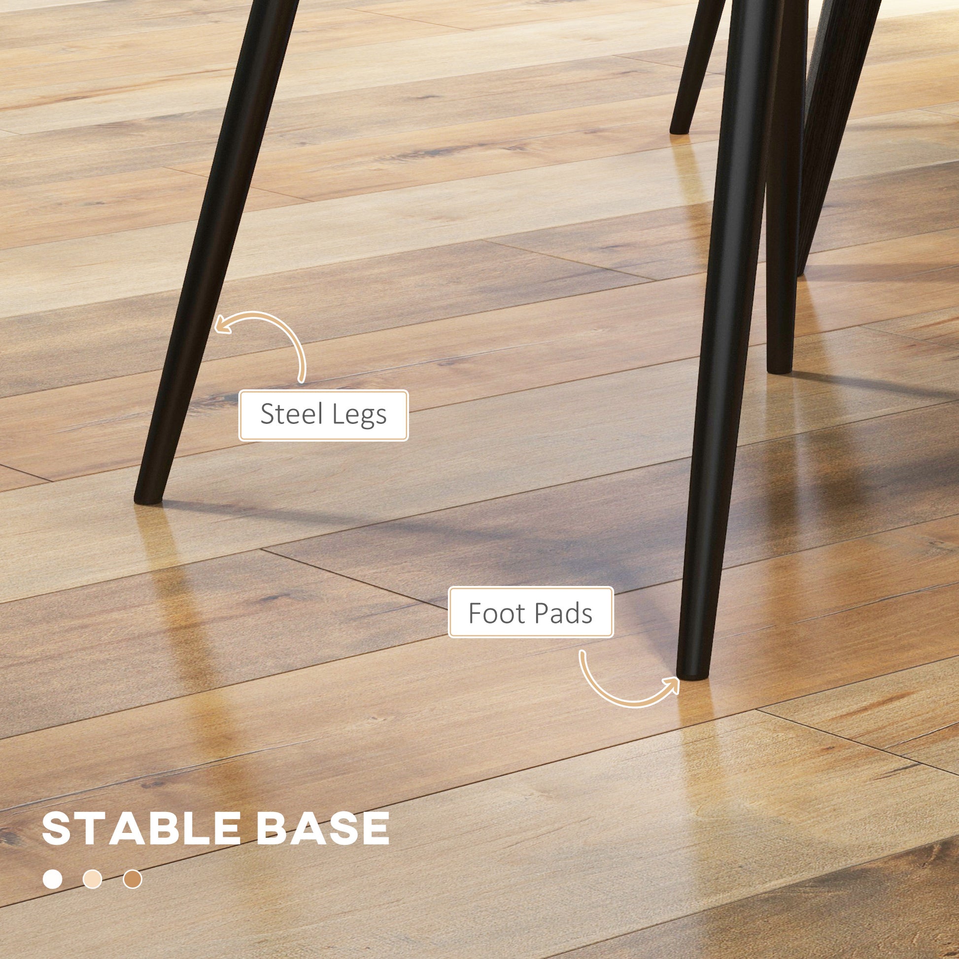 Dining Chairs PU Leather Set of 4 - Black-DECOROLALA