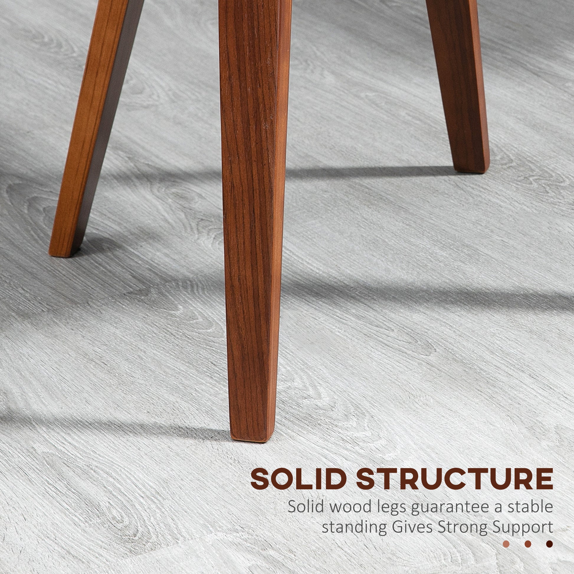 Dining Chairs Set, PU Leather, Black, Solid Wood Legs, 2-Pack-DECOROLALA