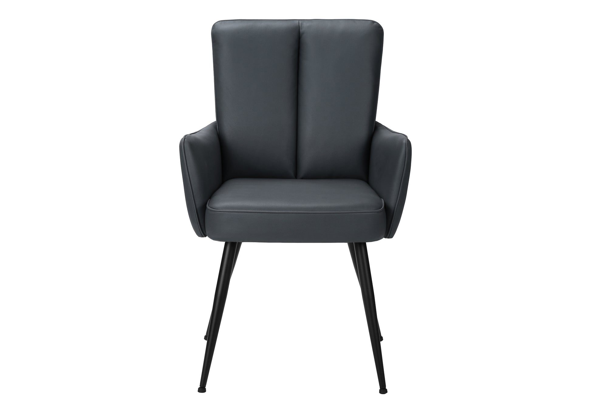 Dining Chairs Set of 2 36" Blue Leather - Black Metal-DECOROLALA