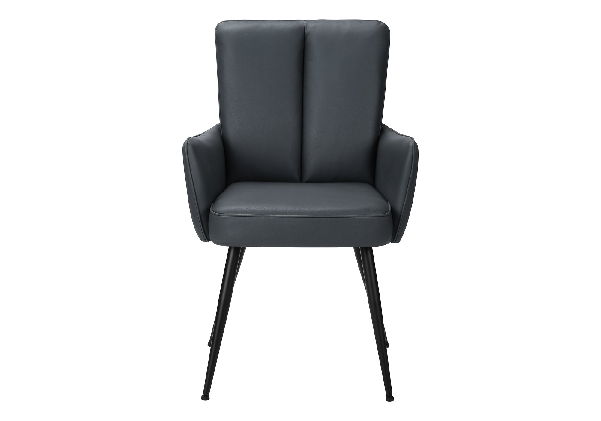 Dining Chairs Set of 2 36" Blue Leather - Black Metal-DECOROLALA