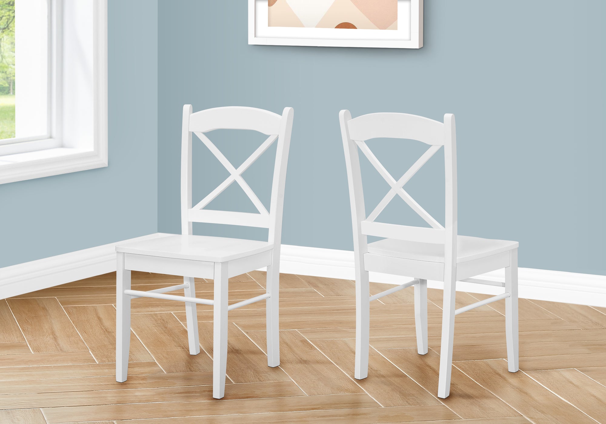 Dining Chairs Set of 2, 36"H White Solid Wood-Dining Chair-DECOROLALA